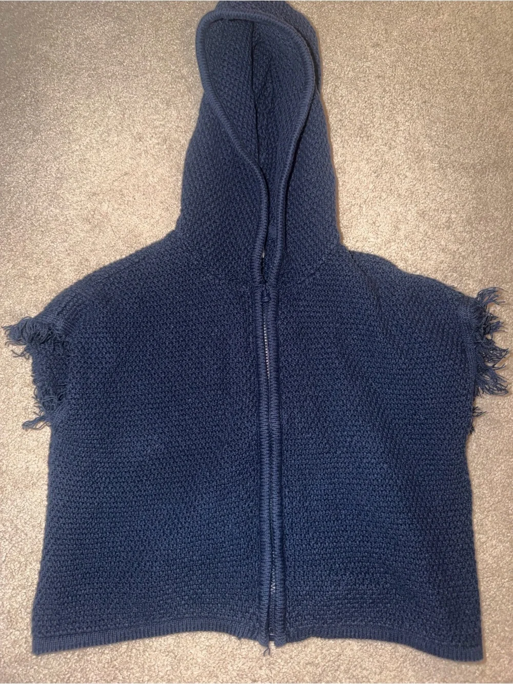 Gymboree Girls Vest with fringe sleeves size XSmall 4 navy